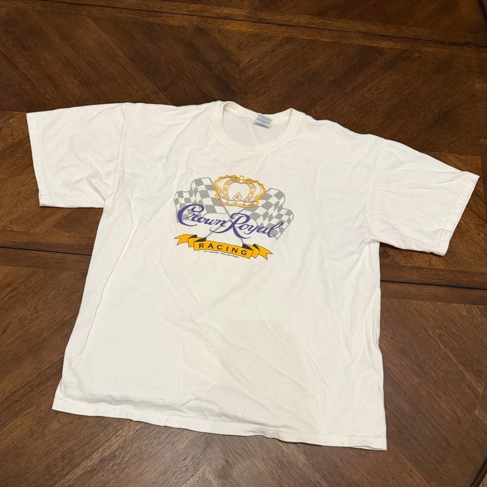 Crown Royal Racing T-Shirt Mens XL White Graphic Tee Gildan Ultra Cotton Racing